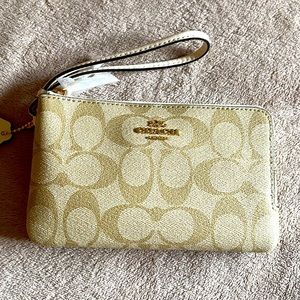 Authentic Coach double zipper wallet